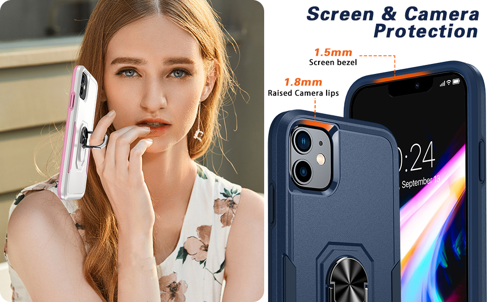 Nineasy for iPhone 11 Case, [3 in 1] Heavy Duty Protection