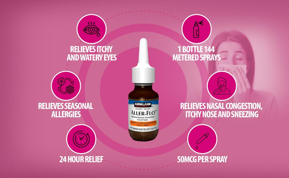 AllerFlo Fluticasone Propionate (Glucocorticoid) 50 mcg Compatible with Kirkland