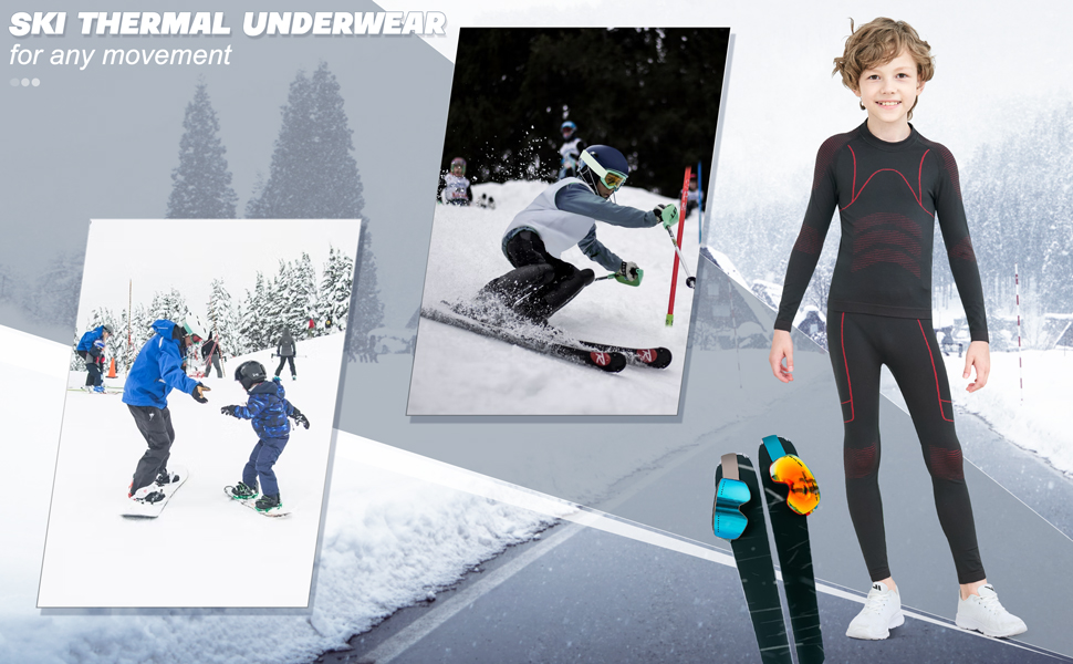 UNIQUEBELLA Girls Boys Thermal Underwear Set for long Training Sessions