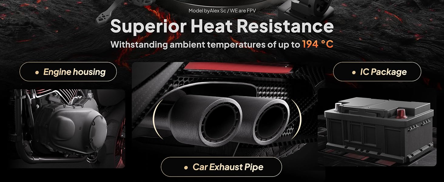 superior heat resistance, withstand a high temperature of 194 degrees Celsius