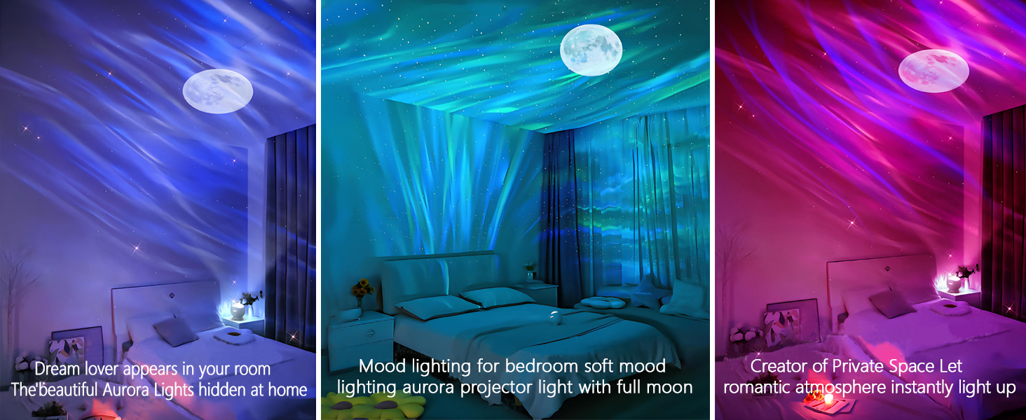 northern light prohector galaxy aurora star borealis decor bedroom lamp kid birthday gift mood