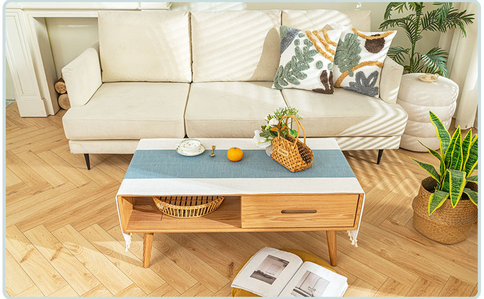 qiden Waterproof Coffee Table Cloth, Coffee Table Covers