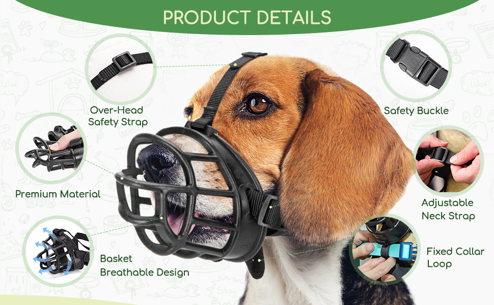 Nobleza Small Dog Muzzle Adjustable Dog Basket Muzzle Breathable Dog