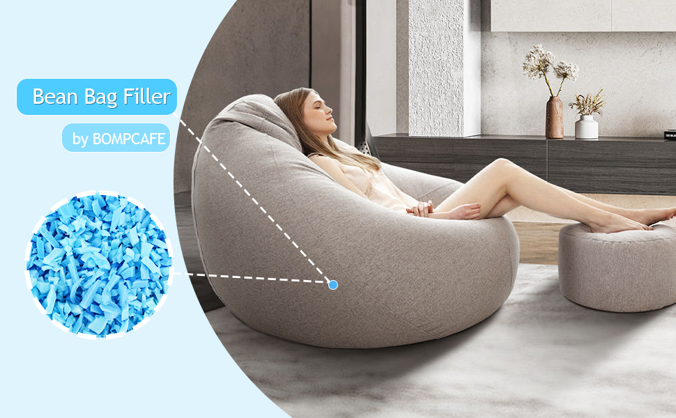 10lbs Bean Bag Filler, Shredded Memory Foam Filling for Bean Bag Chair