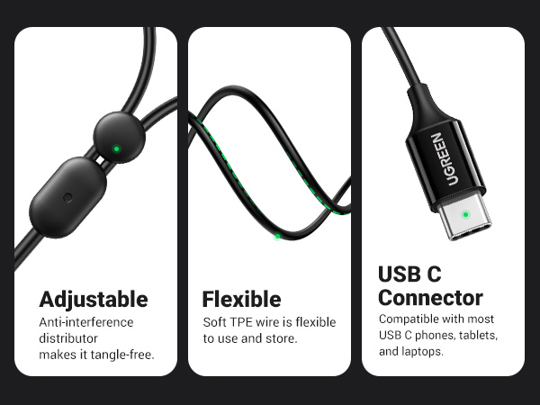 earphones headphones wired earbuds in-Ear earbuds USB Type C earphones