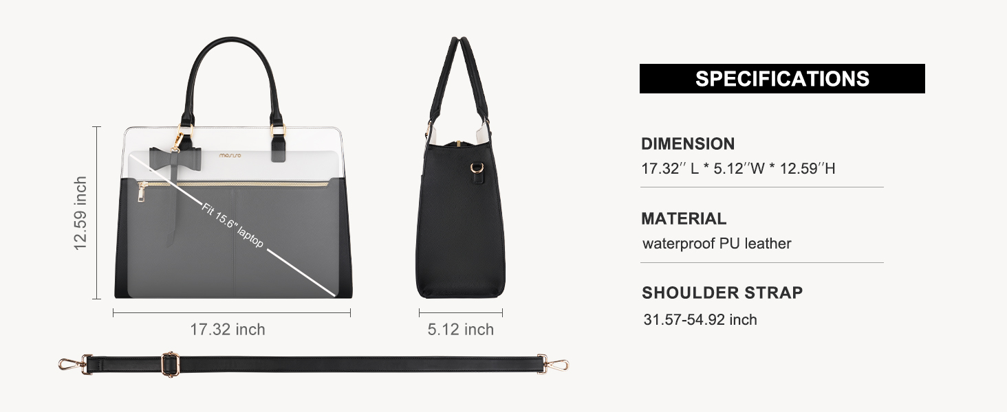 Laptop Tote Bag with Large Capacity &amp; Multiple Compartments