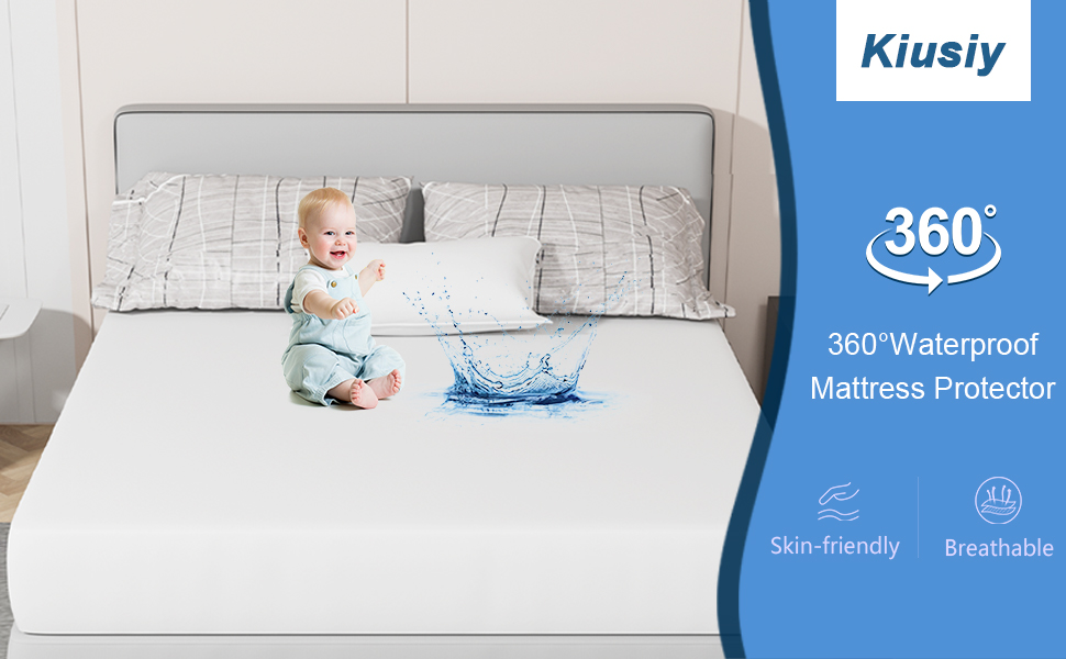 Mattress Protector, Waterproof Mattress Protector Noiseless Soft Breathable, Full
