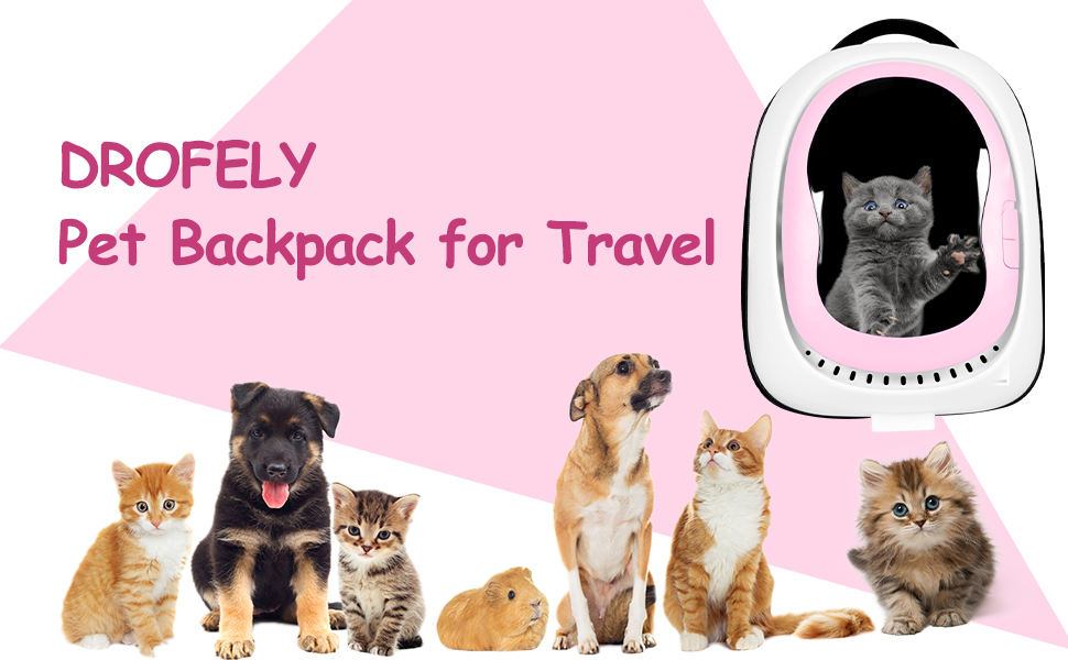 DROFELY Cat Backpack Carrier Pink Breathable Cat Carrier