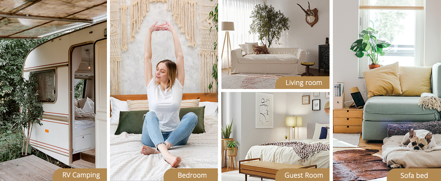 ELEMUSE 4 Inch Memory Foam Mattress Topper