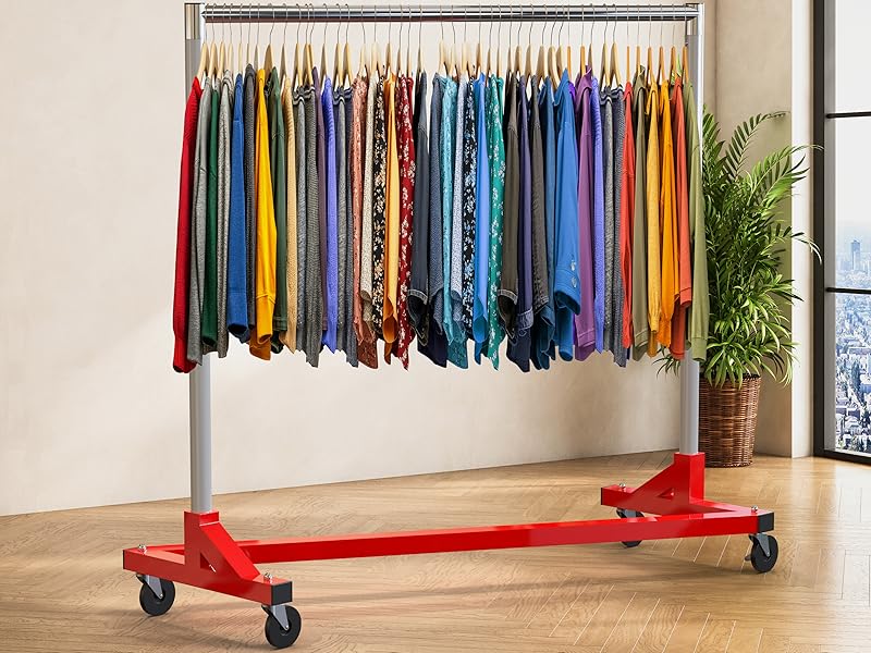 Amazon.com: Simple Houseware Industrial Grade Z-Base Garment Rack