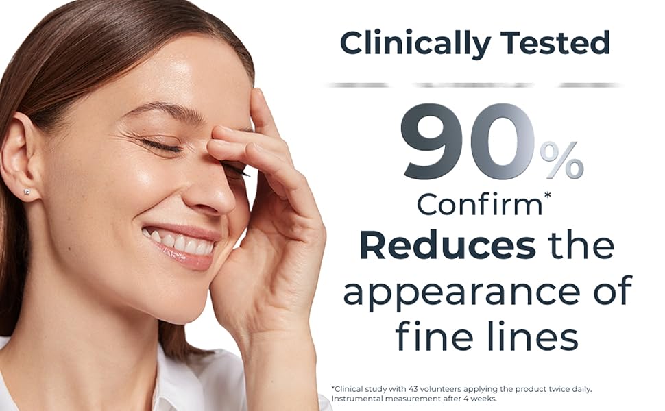 Clinically tested - 90% confirm* reduces the appearance of fine lines