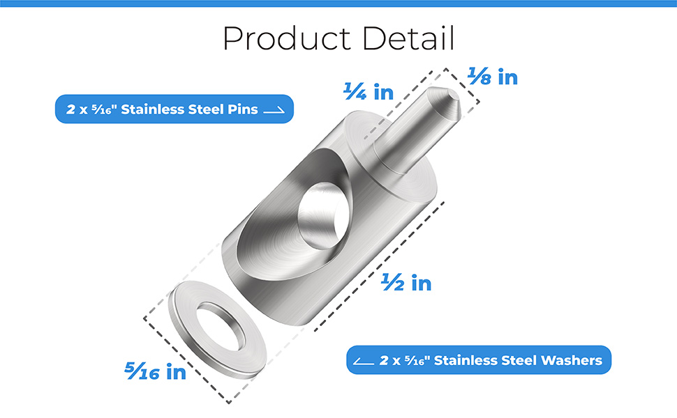 Shower Door Stainless Steel Hinge Pin fits for Framed Shower Door with