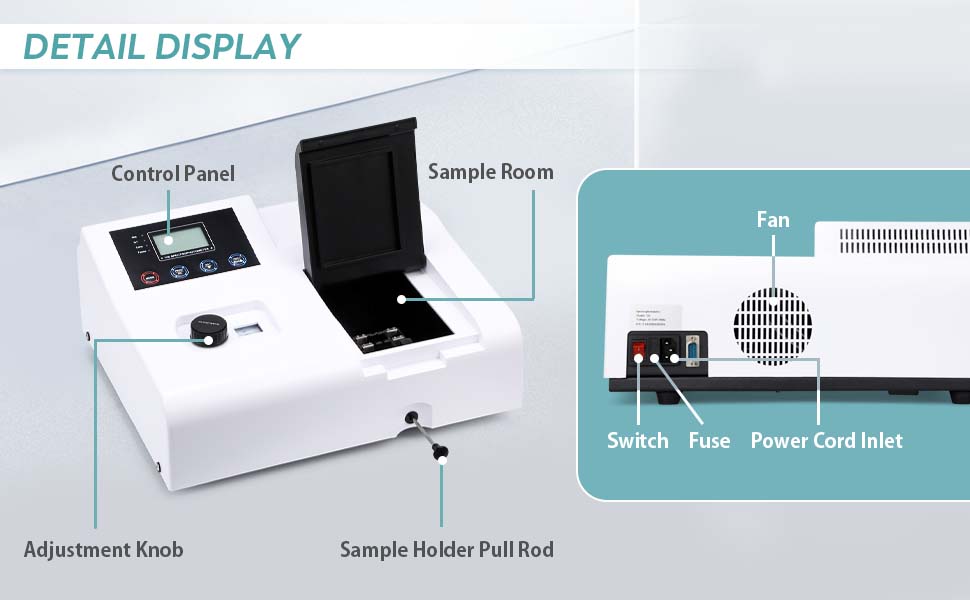 Bonoutil Spectrophotometer 722N Digital Lab Spectrometer Laboratory