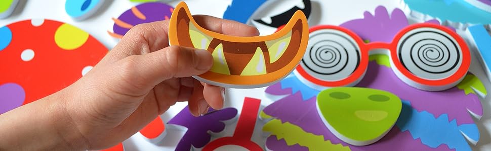 silly monsters faces bath toy stickers