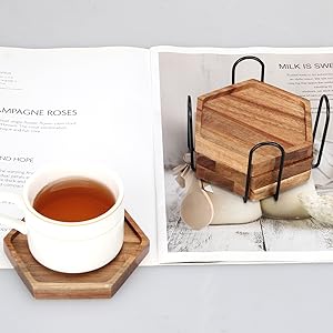 wood coaster set of 6