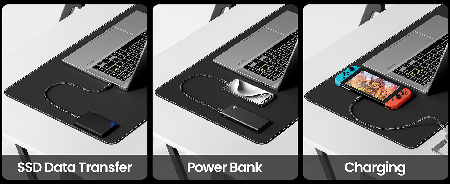 Fasgear USB Type C Cable 1.65ft Short USB A to C 3.2 Gen 2 Cord