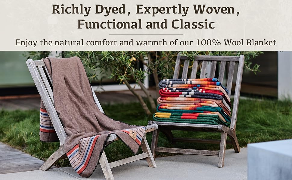 chubbuck authentic richly dyed woven classic thick wool blanket