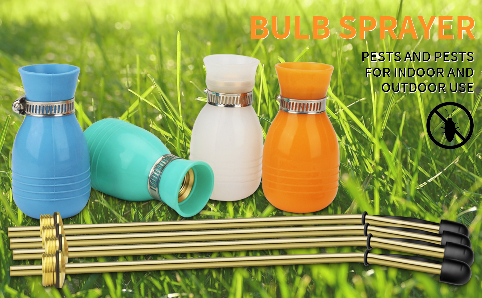 SI FANG Powder Duster, Pest Control Bulb Sprayer with Long Lance Copper