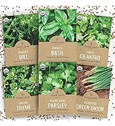 Organic Herb Seeds Variety Pack - Non-GMO USDA Certified Organic Open Pollinated Heirloom USA Gar...