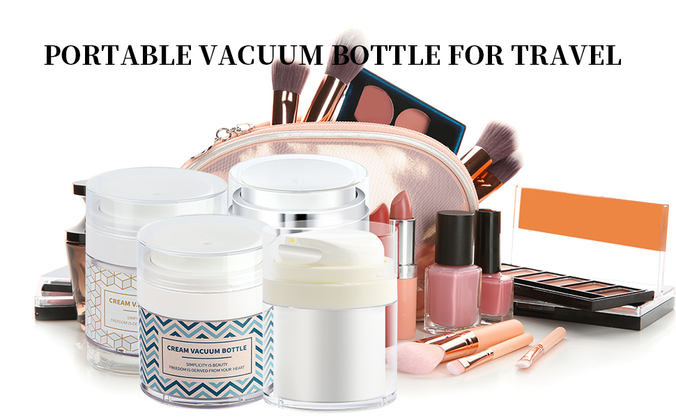 2PCS 30ML Airless Pump Bottle Moisturiser Container with 2 Cream Spoon