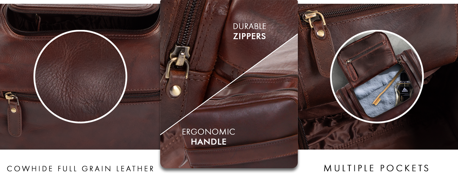 made from premium full grain leather