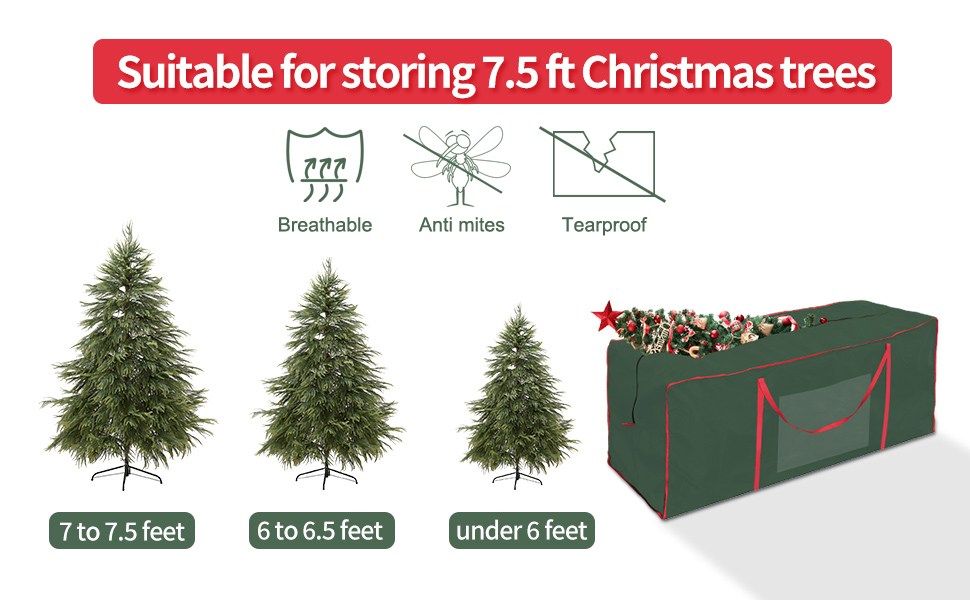 Funny Sunny Christmas Tree Storage Bag Fits Up to 7.5FT