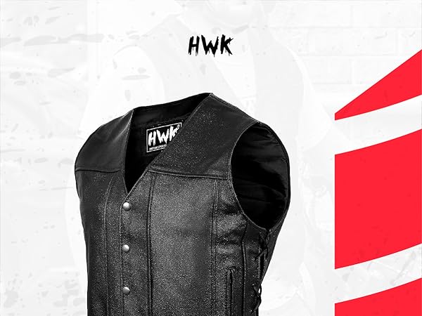 Amazon.com: HWK Leather Motorcycle Vest for Men and Women