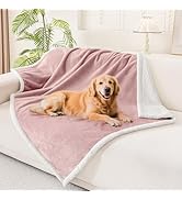 Smiry Waterproof Blanket Throw for Large Dogs, Soft Reversible Dog Blanket for Sofa Couch Bed, Wa...