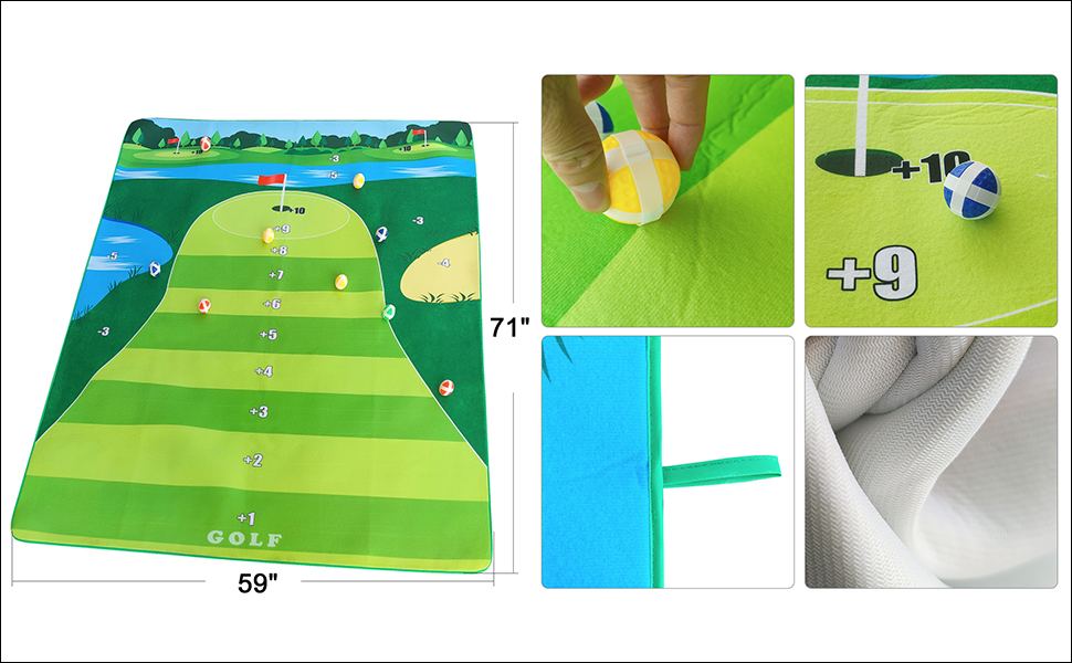 Golf Chipping Game, 70in*59in Velcro Golf Chipping Game