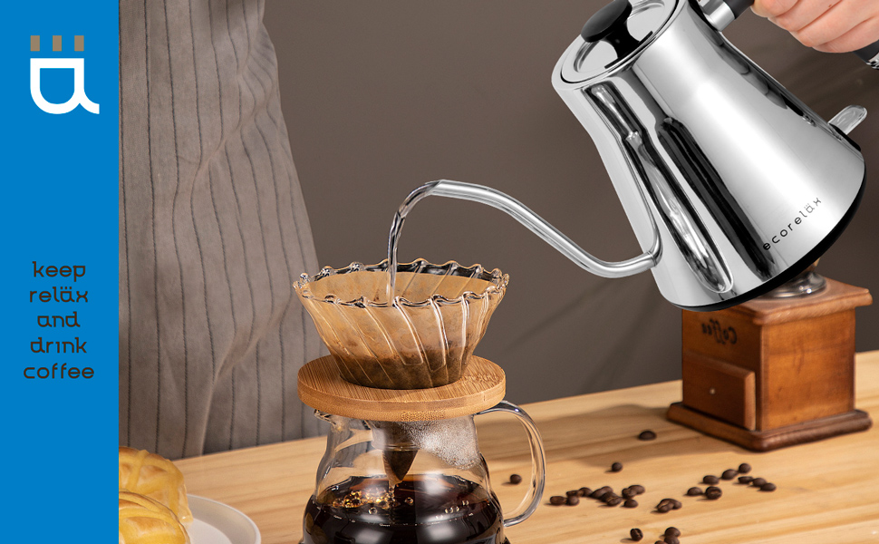 ECORELAX Gooseneck Electric Kettle, Pour Over Coffee and Tea Kettle
