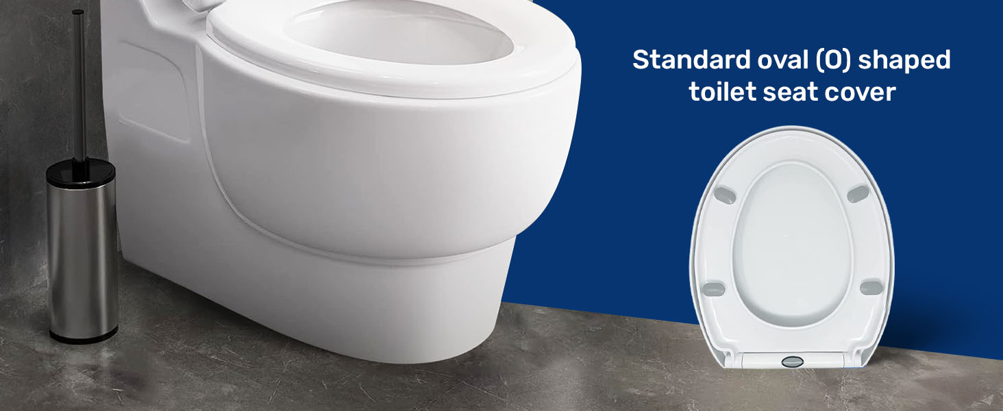 CUQOO Oval Toilet Seat Soft Close Quick Release Toilet Seat O Shape