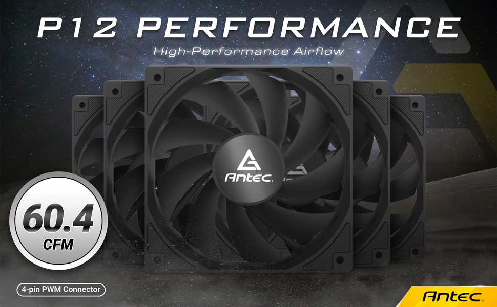 Antec PWM PC 風扇,120 公釐風扇,4 針 PWM,60.4CFM 機箱風扇,12V 4 針 PWM