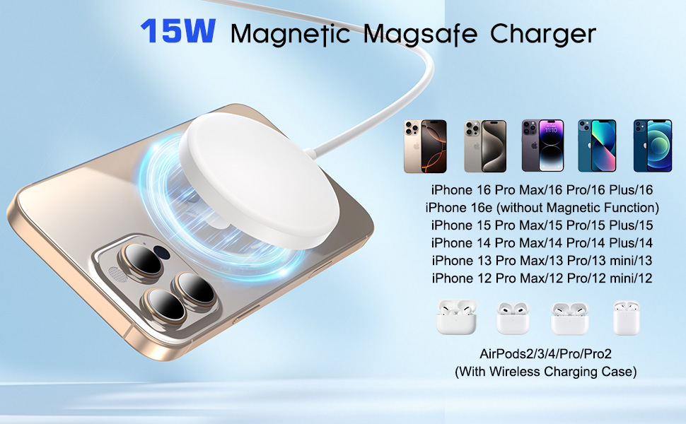 magnetic charger pad for iphone airpods
