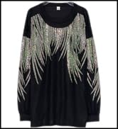 4XL Plus Size Womens Clothes Sparkling Rhinestones Black Long Sleeve Shirt Women Fall Tops Light