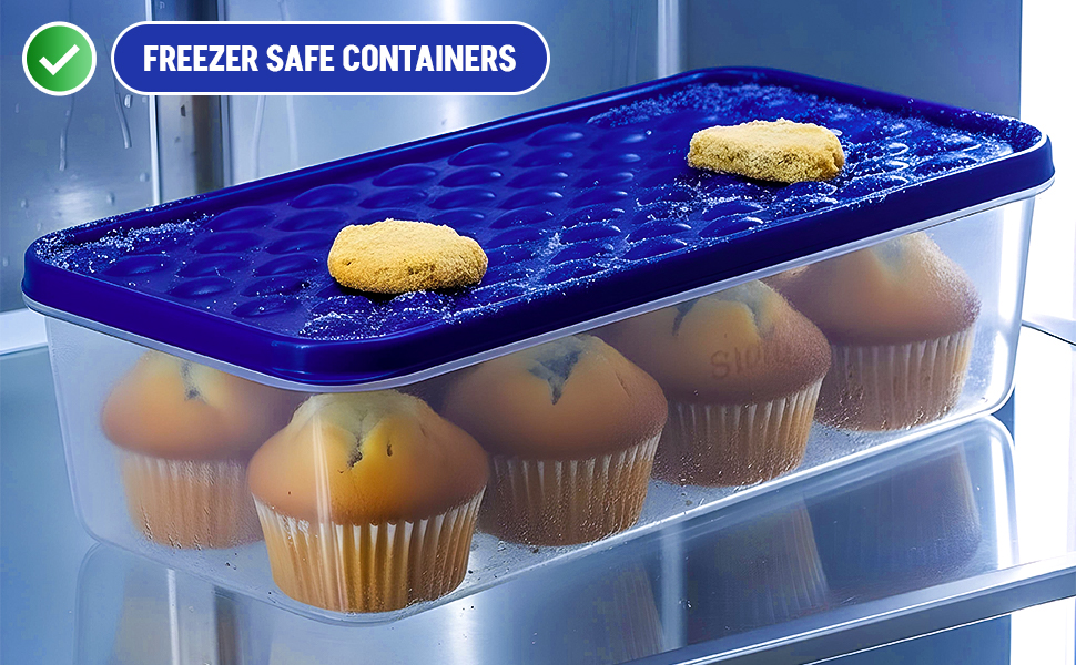 Airtight Plastic Storage Containers Set for Kitchen | Boxes for Fridge 1200 ML (Set of 2)