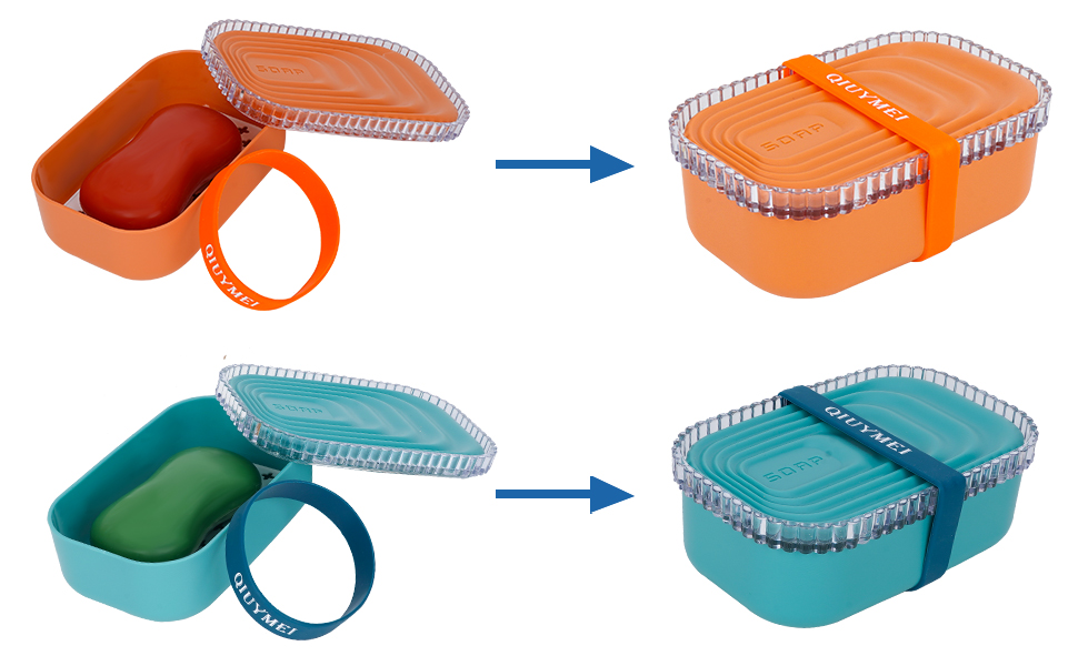 QIUYMEI Soap Holder, Travel Soap Container with Lid,Strong