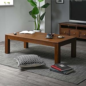 アンティーク家具　無垢チーク材ローテーブル 引き出し付き ローテーブル 引出し付 コーヒーテーブル 天然木 茶 チーク無垢