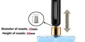 Diameter and length conditions of nozzles