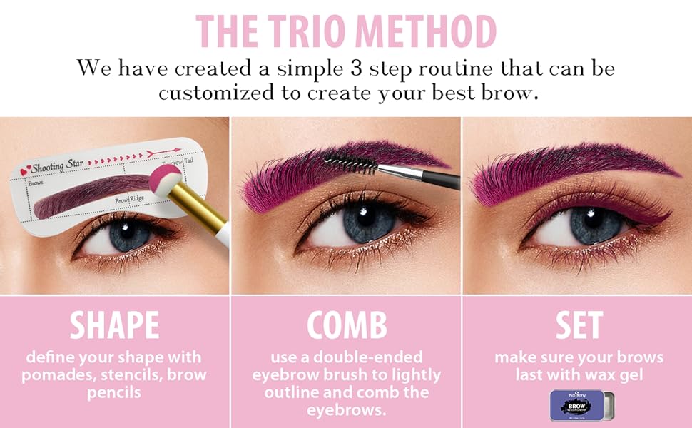 The using method of brow stamp kit