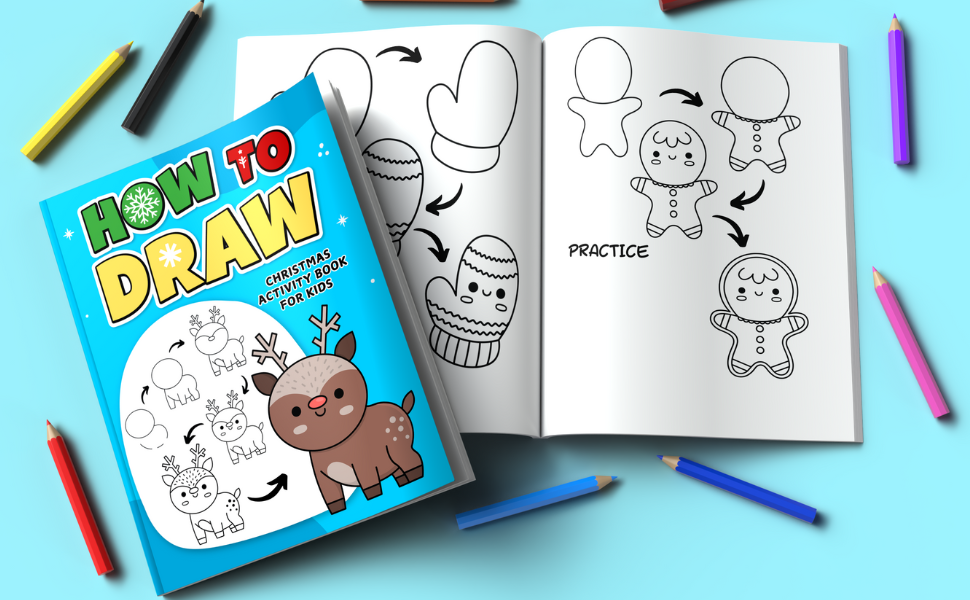 Stocking Stuffers for Kids How to Draw Christmas Activity Book for