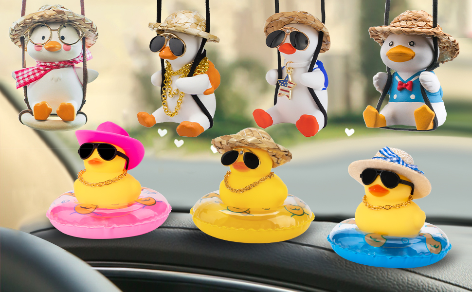 wonuu Car Rubber Duck 3Pcs of Car Duck Decorations