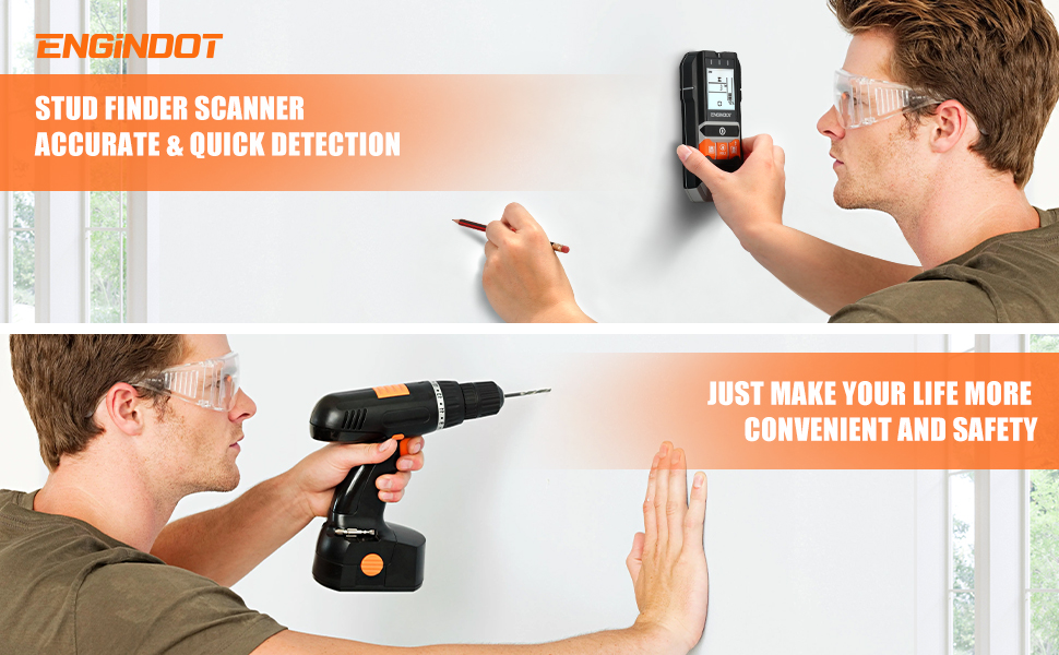 Détecteur Numérique De Construction 5 En 1, Scanner Mural ENGiNDOT, Détecteur De Métaux Pour Bois, Métal Et Lignes électriques, Détecteur De Montants à 6 Modes, Localisateur, Avec LCD - DMS05 10 1