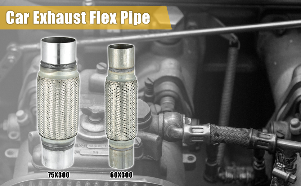 X AUTOHAUX 2.36"x8"x11.81" Car Exhaust Flexible Pipe Tubing