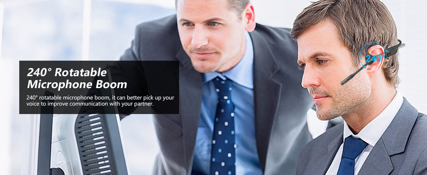 BANIGIPA Bluetooth Headset with Microphone, Open Ear Headphones with Noise Cancelling for Calling