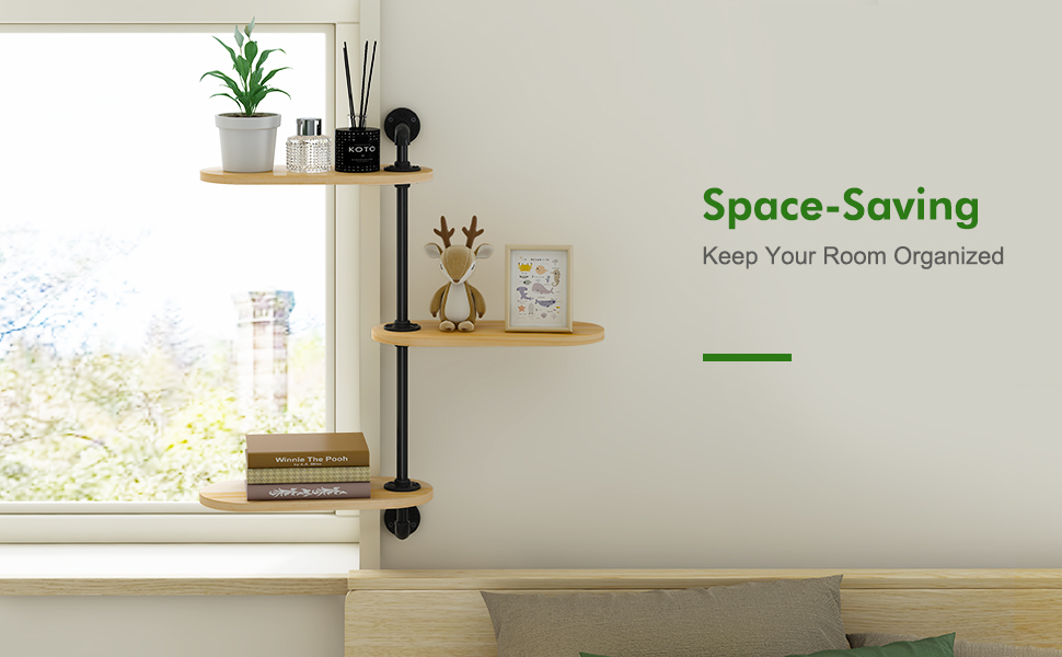 Window Rotating Plant Shelf 2Tier Wooden Indoor Plant