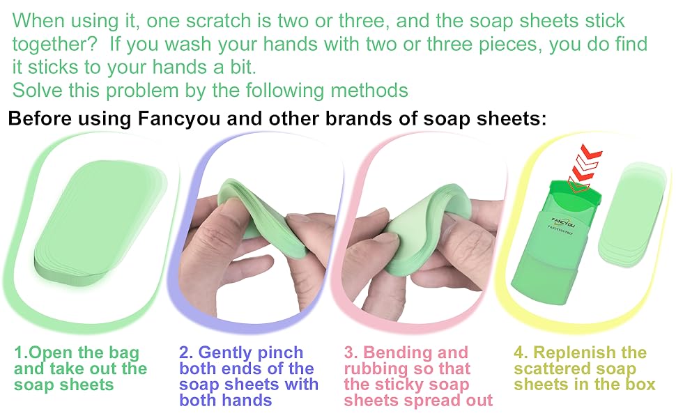 Fancyou 200PCS Portable Paper Soap Sheets,Foaming Hand