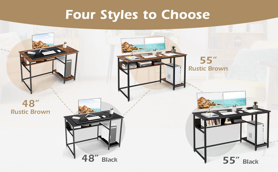 desk with storage shelves