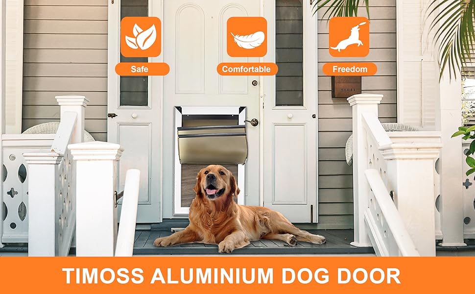 TIMOSS Aluminum Dog Door for Wall,Security Dog Door with