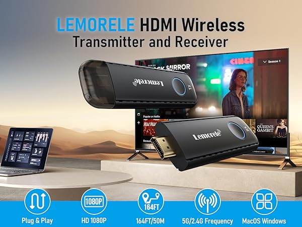 値下げしました！Lemorele WIRELESS VIDEO EXTENDER Amazon.com: Lemorele Wireless HDMI Transmitter and Receiver
