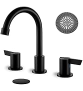 Cinwiny Bathroom Sink Faucet 3 Hole, 8 Inch Widespread Bathroom Sink Faucet with 2 Handles, Pop-u...